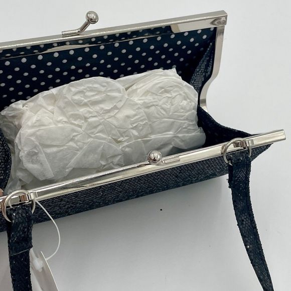 Glitz N’ Glam Glitter Mini Purse Black Formal Dance Prom Club - Picture 7 of 8
